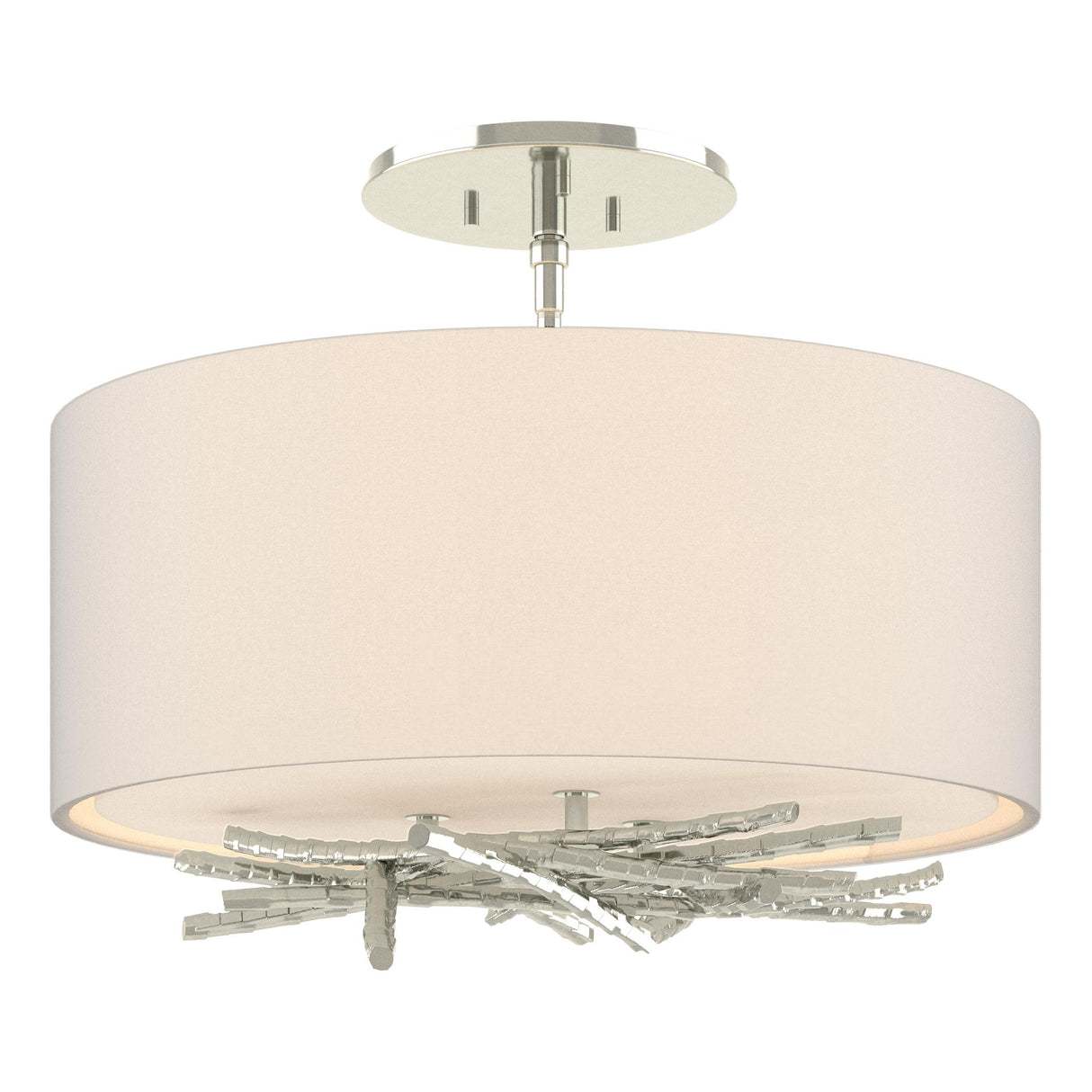 Hubbardton Forge 2012 Sterling Flax Shade (SE) Brindille Semi-Flush