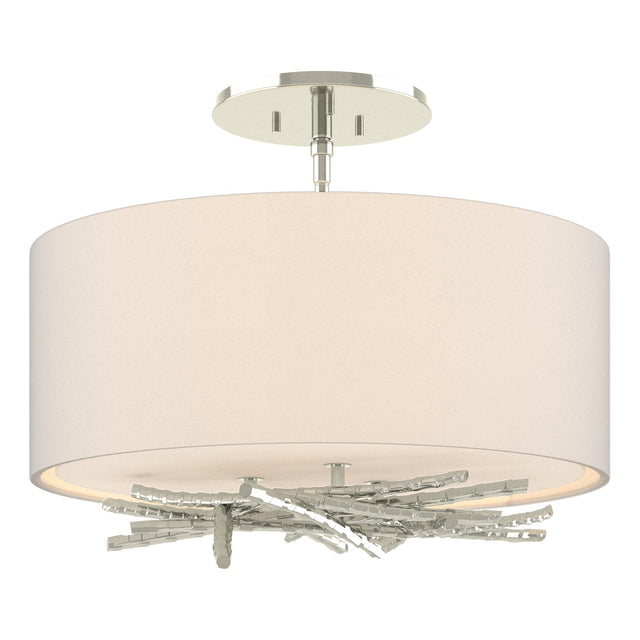Hubbardton Forge 2012 Sterling Flax Shade (SE) Brindille Semi-Flush