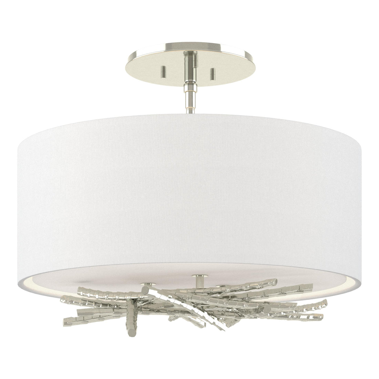 Hubbardton Forge 2012 Sterling Natural Anna Shade (SF) Brindille Semi-Flush