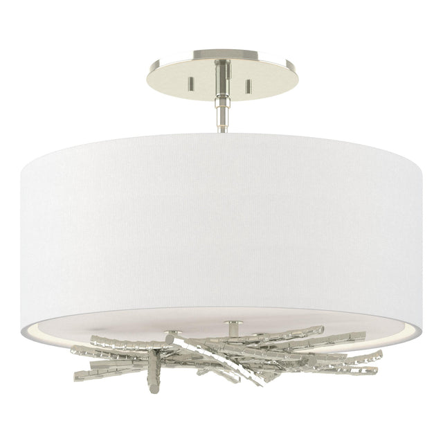 Hubbardton Forge 2012 Sterling Natural Anna Shade (SF) Brindille Semi-Flush