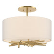 Hubbardton Forge 2012 Modern Brass Flax Shade (SE) Brindille Semi-Flush
