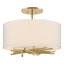 Hubbardton Forge 2012 Modern Brass Flax Shade (SE) Brindille Semi-Flush