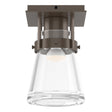 Hubbardton Forge 2015 Bronze Clear Glass (ZM) Erlenmeyer 1 Light Semi-Flush
