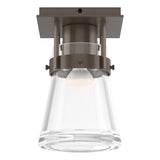 Hubbardton Forge 2015 Bronze Clear Glass (ZM) Erlenmeyer 1 Light Semi-Flush