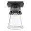 Hubbardton Forge 2015 Black Clear Glass (ZM) Erlenmeyer 1 Light Semi-Flush