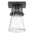 Hubbardton Forge 2015 Oil Rubbed Bronze Clear Glass (ZM) Erlenmeyer 1 Light Semi-Flush
