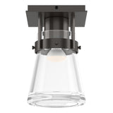 Hubbardton Forge 2015 Oil Rubbed Bronze Clear Glass (ZM) Erlenmeyer 1 Light Semi-Flush