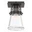Hubbardton Forge 2015 Oil Rubbed Bronze Clear Glass (ZM) Erlenmeyer 1 Light Semi-Flush