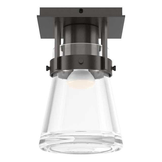 Hubbardton Forge 2015 Oil Rubbed Bronze Clear Glass (ZM) Erlenmeyer 1 Light Semi-Flush