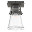 Hubbardton Forge 2015 Natural Iron Clear Glass (ZM) Erlenmeyer 1 Light Semi-Flush
