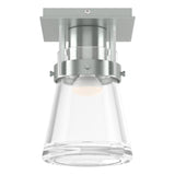 Hubbardton Forge 2015 Vintage Platinum Clear Glass (ZM) Erlenmeyer 1 Light Semi-Flush