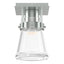 Hubbardton Forge 2015 Vintage Platinum Clear Glass (ZM) Erlenmeyer 1 Light Semi-Flush