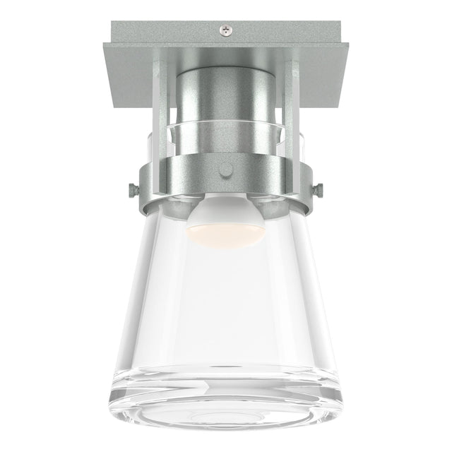 Hubbardton Forge 2015 Vintage Platinum Clear Glass (ZM) Erlenmeyer 1 Light Semi-Flush