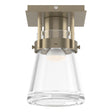 Hubbardton Forge 2015 Soft Gold Clear Glass (ZM) Erlenmeyer 1 Light Semi-Flush