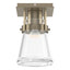 Hubbardton Forge 2015 Soft Gold Clear Glass (ZM) Erlenmeyer 1 Light Semi-Flush
