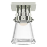Hubbardton Forge 2015 Sterling Clear Glass (ZM) Erlenmeyer 1 Light Semi-Flush
