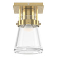 Hubbardton Forge 2015 Modern Brass Clear Glass (ZM) Erlenmeyer 1 Light Semi-Flush