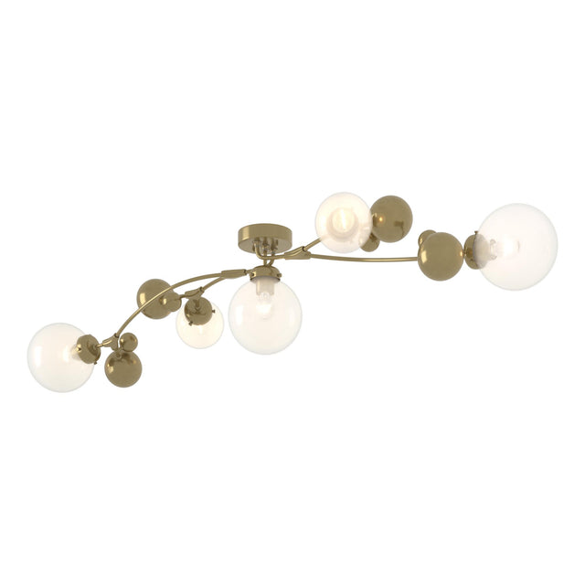 Hubbardton Forge 2019 Modern Brass Opaline Glass (WF) Sprig Semi-Flush