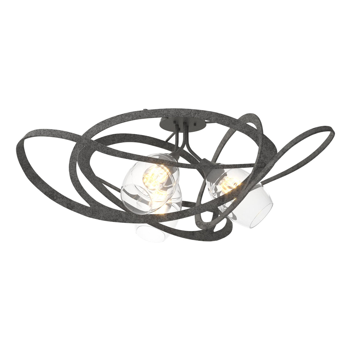 Hubbardton Forge 2019 Natural Iron Clear Glass (ZM) Nest Semi-Flush