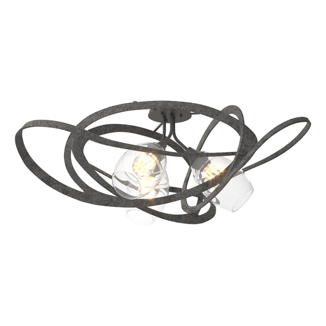 Hubbardton Forge 2019 Natural Iron Clear Glass (ZM) Nest Semi-Flush