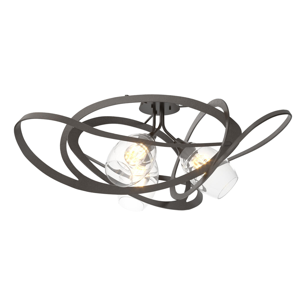 Hubbardton Forge 2019 Oil Rubbed Bronze Clear Glass (ZM) Nest Semi-Flush