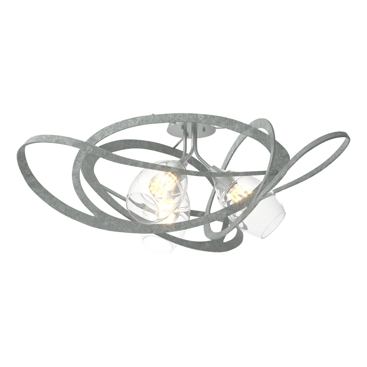 Hubbardton Forge 2019 Vintage Platinum Clear Glass (ZM) Nest Semi-Flush