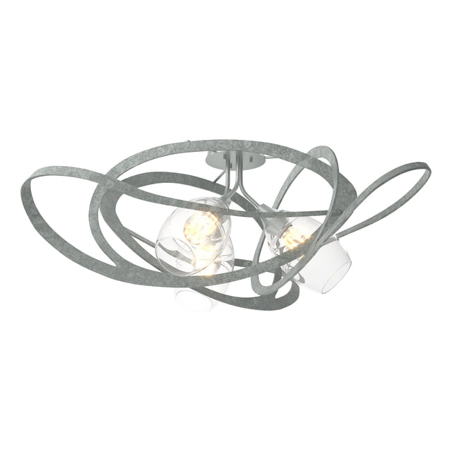 Hubbardton Forge 2019 Vintage Platinum Clear Glass (ZM) Nest Semi-Flush