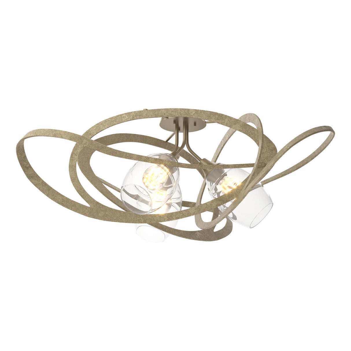 Hubbardton Forge 2019 Soft Gold Clear Glass (ZM) Nest Semi-Flush