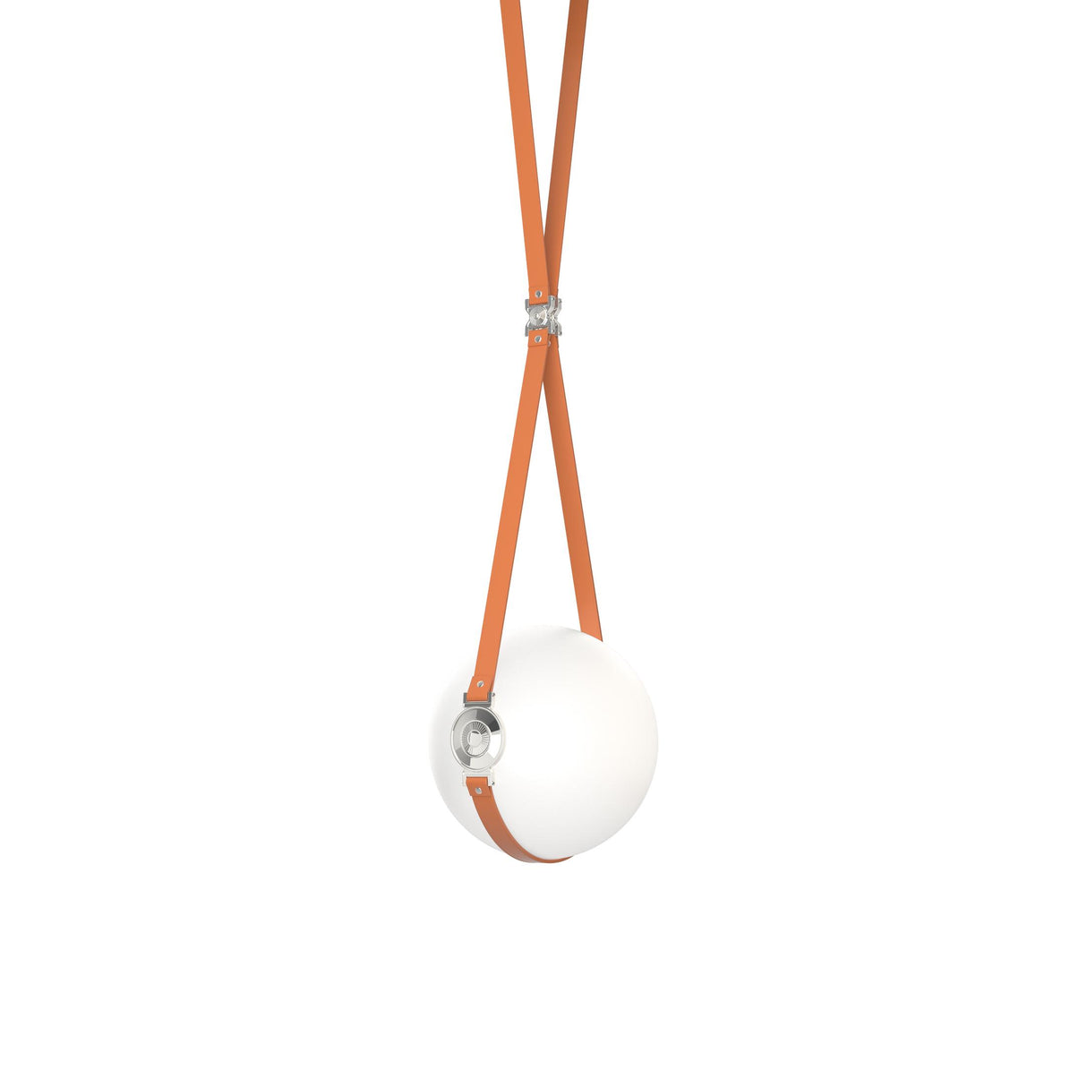 Hubbardton Forge 2020 Black Polished Nickel Chestnut Leather Non-Branded Plate Opal Glass (GG) Long Derby Small LED Pendant