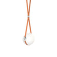 Hubbardton Forge 2020 Black Polished Nickel Chestnut Leather Non-Branded Plate Opal Glass (GG) Short Derby Small LED Pendant