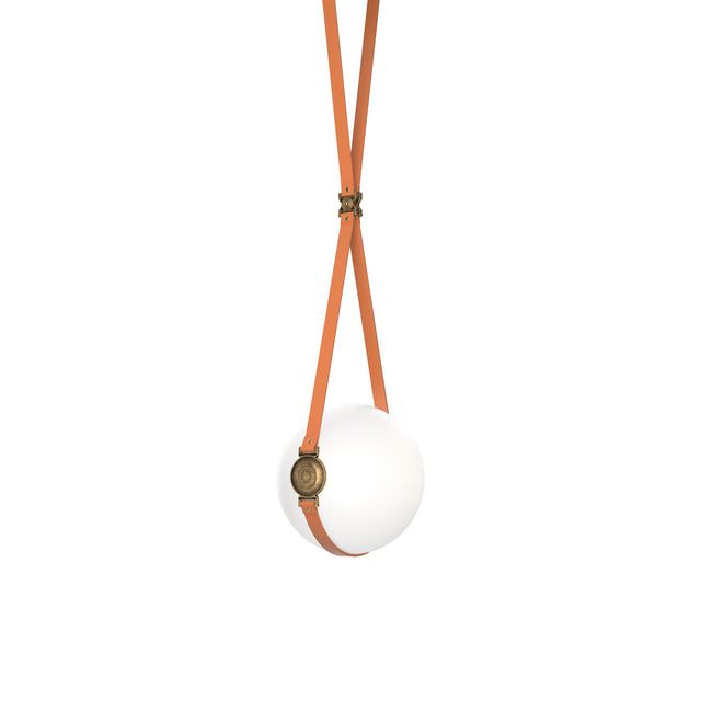 Hubbardton Forge 2020 Black Antique Brass Chestnut Leather Non-Branded Plate Opal Glass (GG) Short Derby Small LED Pendant
