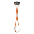 Hubbardton Forge 2020 Black Polished Nickel Chestnut Leather Hubbardton forge Branded Plate Opal Glass (GG) Standard Derby Small LED Pendant