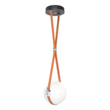 Hubbardton Forge 2020 Black Polished Nickel Chestnut Leather Hubbardton forge Branded Plate Opal Glass (GG) Standard Derby Small LED Pendant