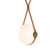Hubbardton Forge 2020 Black Antique Brass Chestnut Leather Non-Branded Plate Opal Glass (GG) Short Derby Large LED Pendant
