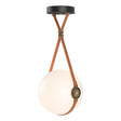 Hubbardton Forge 2020 Black Antique Brass Chestnut Leather Hubbardton forge Branded Plate Opal Glass (GG) Standard Derby Large LED Pendant