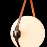 Hubbardton Forge 2020 Black Antique Brass Chestnut Leather Hubbardton forge Branded Plate Opal Glass (GG) Standard Derby Large LED Pendant