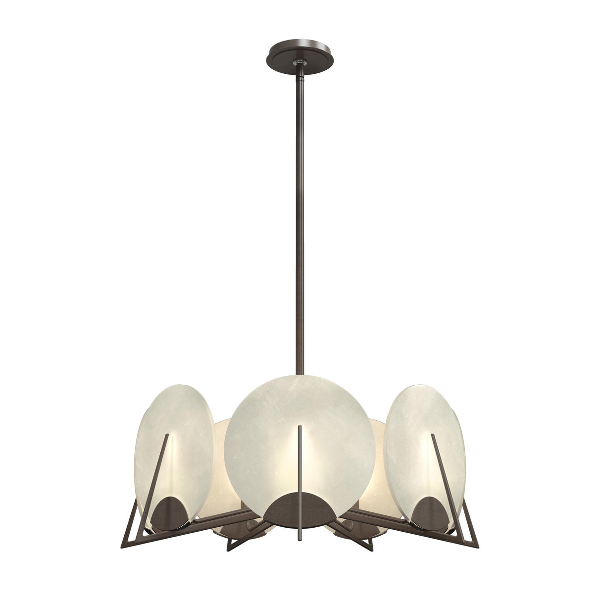Hubbardton Forge 2023 Bronze Alabaster Multi Callisto 7-Light Pendant