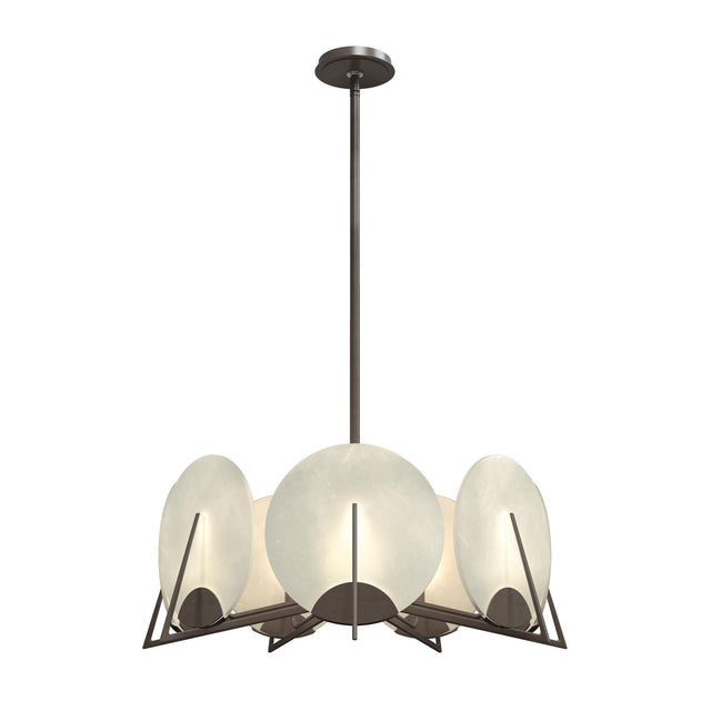 Hubbardton Forge 2023 Bronze Alabaster Multi Callisto 7-Light Pendant