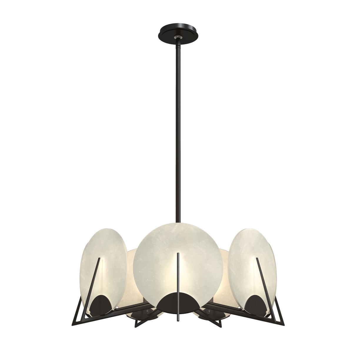 Hubbardton Forge 2023 Oil Rubbed Bronze Alabaster Multi Callisto 7-Light Pendant