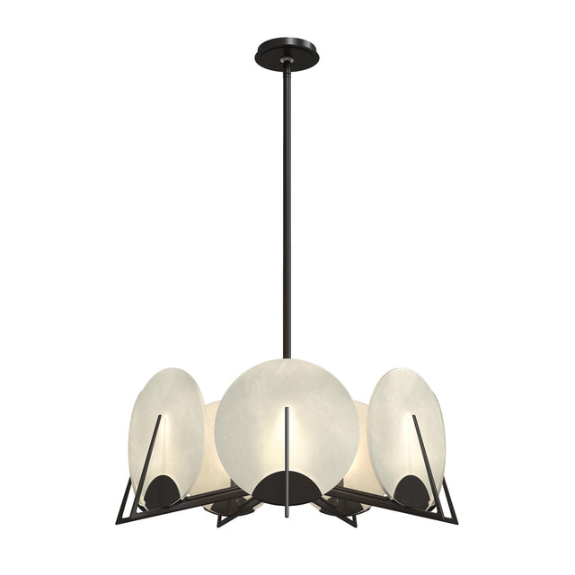 Hubbardton Forge 2023 Oil Rubbed Bronze Alabaster Multi Callisto 7-Light Pendant
