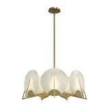 Hubbardton Forge 2023 Modern Brass Alabaster Multi Callisto 7-Light Pendant