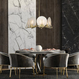 Hubbardton Forge 2023 Modern Brass Alabaster Multi Callisto 7-Light Pendant