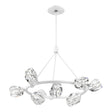 Hubbardton Forge 2023 White Crystal Multi Gatsby 9-Light Ring Pendant