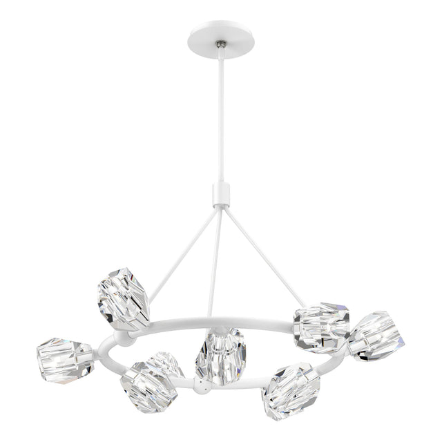 Hubbardton Forge 2023 White Crystal Multi Gatsby 9-Light Ring Pendant