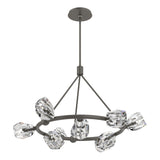 Hubbardton Forge 2023 Dark Smoke Crystal Multi Gatsby 9-Light Ring Pendant