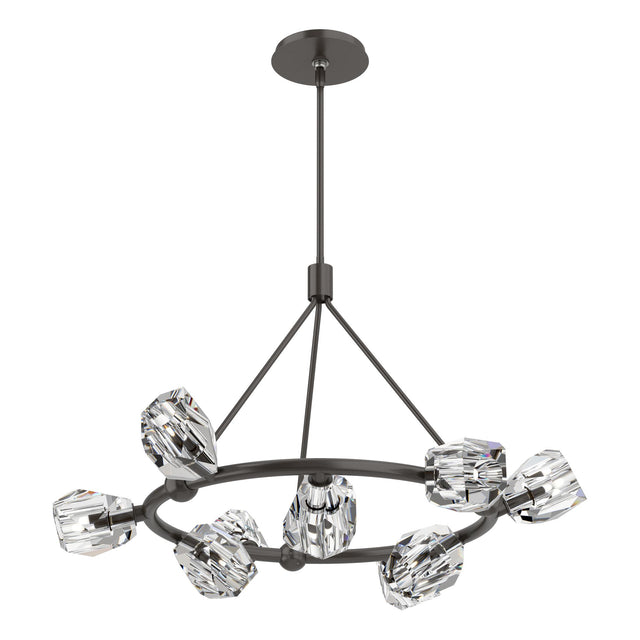 Hubbardton Forge 2023 Oil Rubbed Bronze Crystal Multi Gatsby 9-Light Ring Pendant