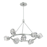 Hubbardton Forge 2023 Vintage Platinum Crystal Multi Gatsby 9-Light Ring Pendant