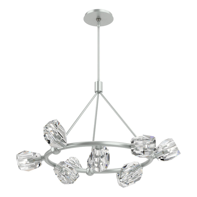 Hubbardton Forge 2023 Vintage Platinum Crystal Multi Gatsby 9-Light Ring Pendant