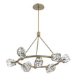 Hubbardton Forge 2023 Soft Gold Crystal Multi Gatsby 9-Light Ring Pendant