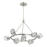 Hubbardton Forge 2023 Sterling Crystal Multi Gatsby 9-Light Ring Pendant